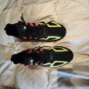 Adidas Black and Neon Yellow Men's Shoes